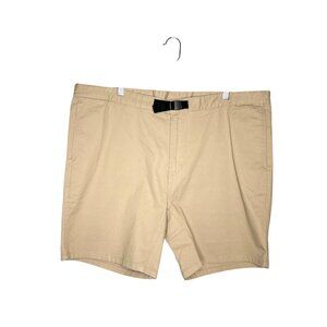 Bearded Goat Chino‎ Shorts Mens Size XL Khaki Flat Front Belted